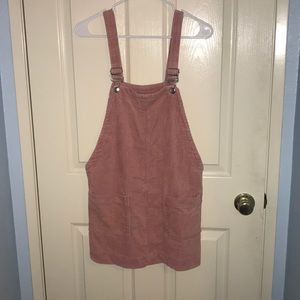 Forever 21 Pink Corduroy Overall Dress